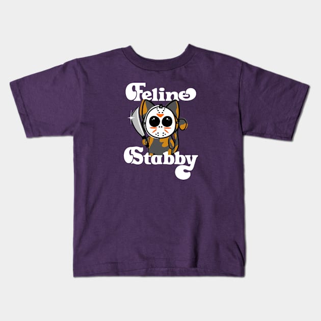 Feline Stabby Kids T-Shirt by ShadowCatCreationsCo